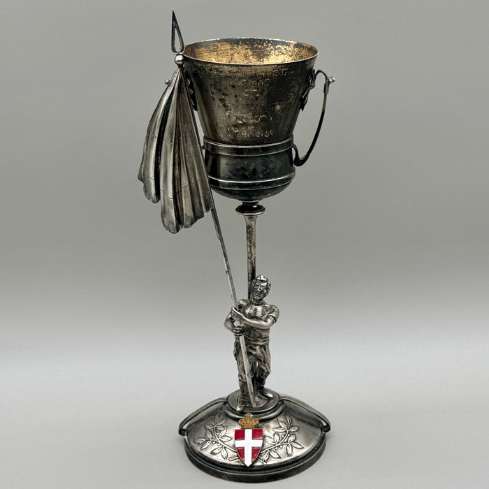 Coppa Concorso Ginnastico in Torino 1911 argentata premio Regno D'Italia Convitto Voghera