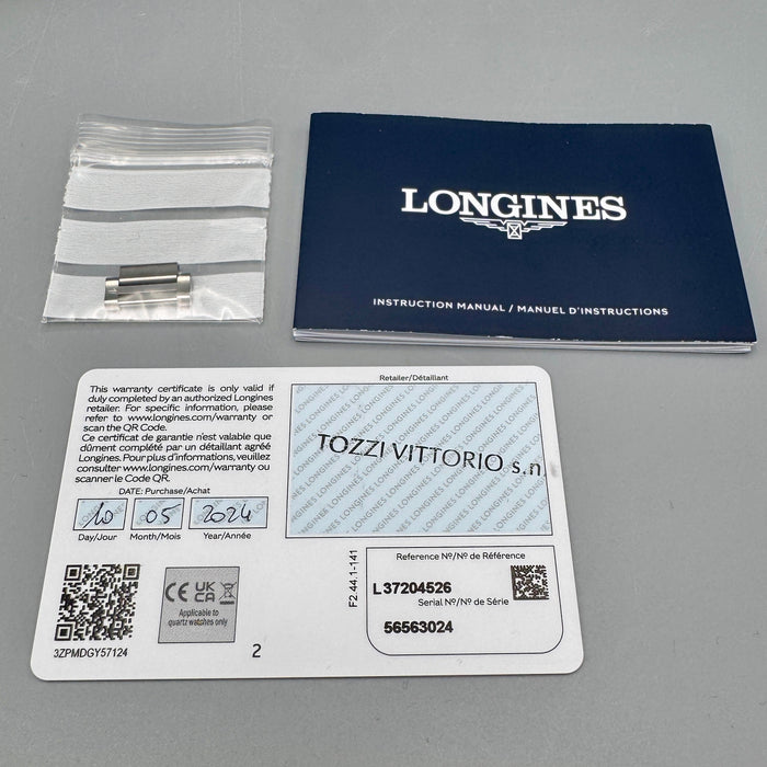 Longines Conquest ref. L37204526 orologio automatico acciaio full set 38 mm Swiss 2024