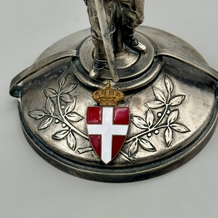Coppa Concorso Ginnastico in Torino 1911 argentata premio Regno D'Italia Convitto Voghera