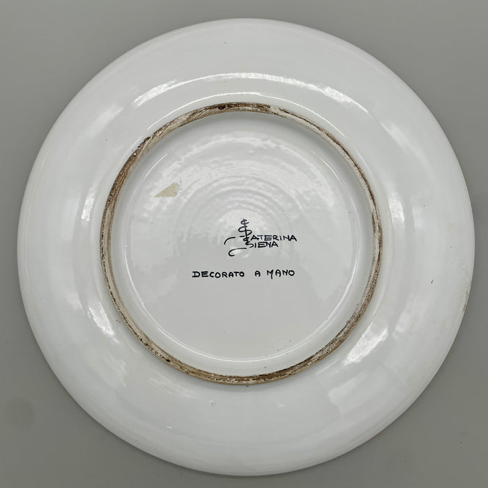 Set 3 piatti Terzi Siena Contrade Palio Ceramiche Santa Caterina 1990 ca