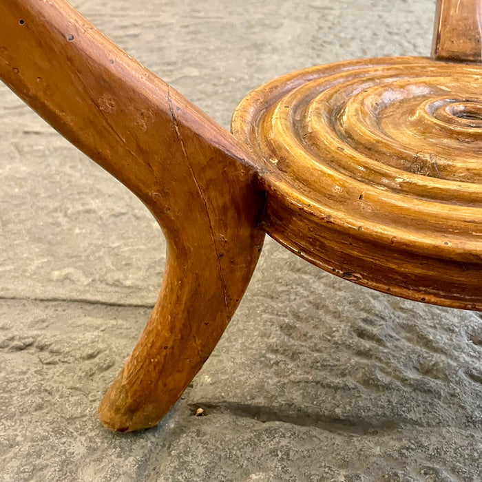 Tavolino basso stile Paolo Buffa in ciliegio vetro decorato modernariato 1940 ca