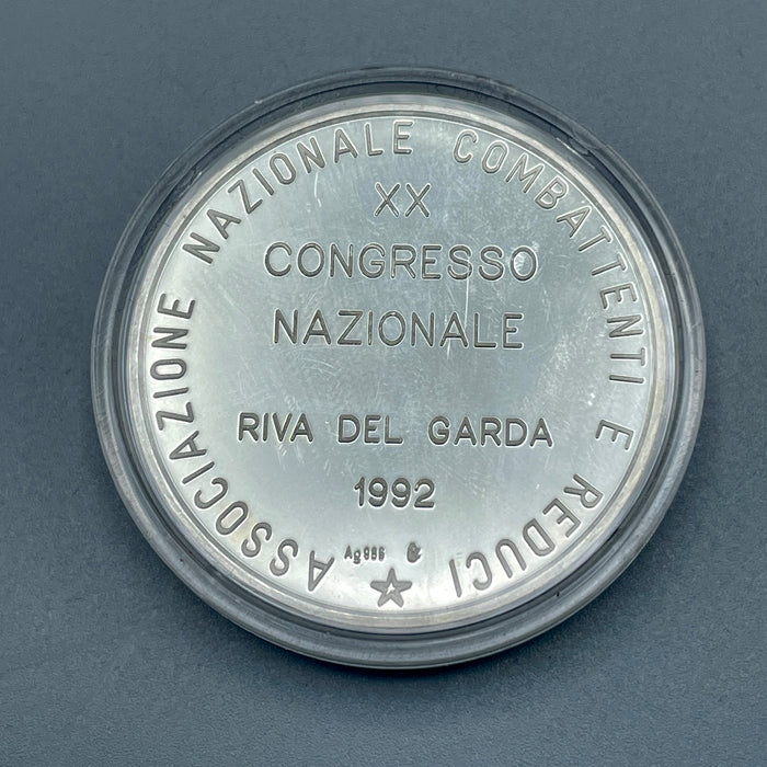 Moneta argento .986 Associazione Nazionale Combattenti e Reduci Riva del Garda 1992