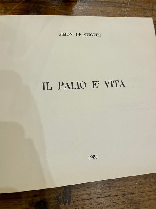 Libro "Il Palio è vita" Simon de Stigter 1981