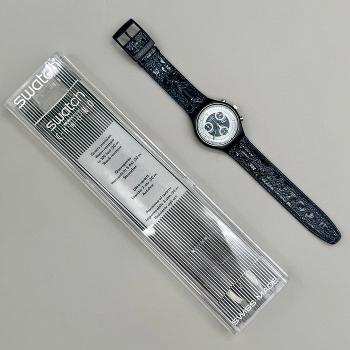 Swatch "Silver Star" SCN102 orologio chrono quarzo 37 mm Swiss 1991