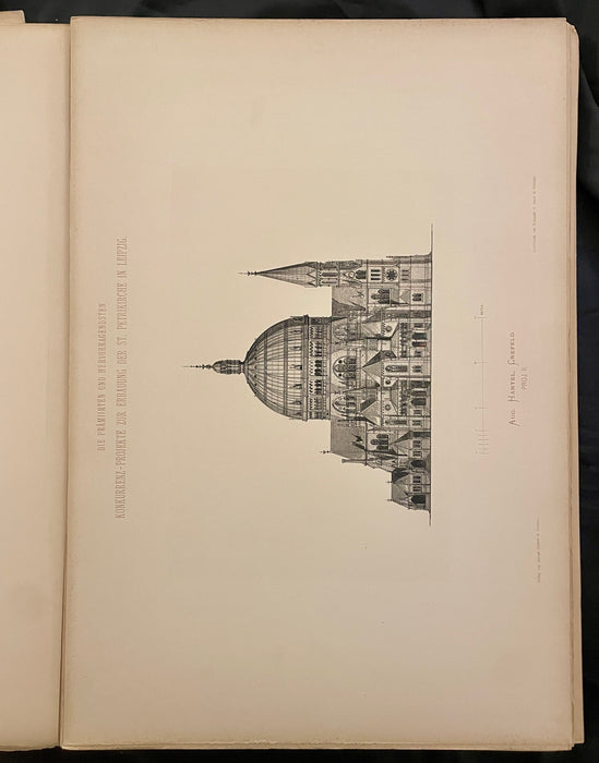 Konkurrenz Projekte Zur Erbauung libro tomo Der St Petri Kirche Zu Leipzig 1878