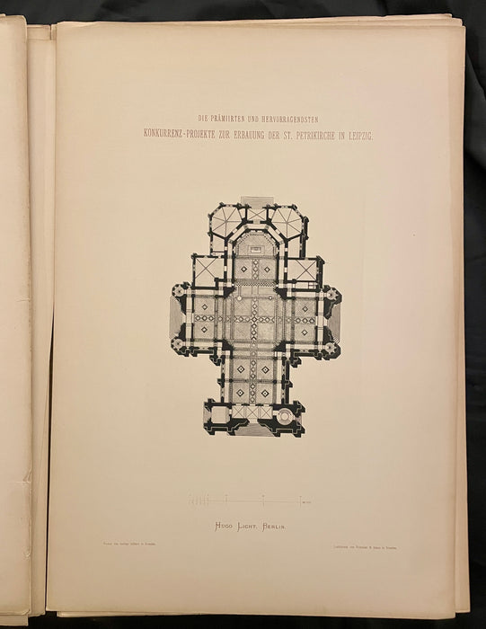 Konkurrenz Projekte Zur Erbauung libro tomo Der St Petri Kirche Zu Leipzig 1878