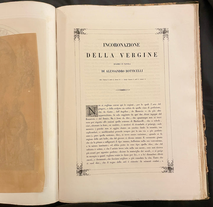 "Galleria Delle Belle Arti Di Firenze" libro Società Artistiche Editrice 1845