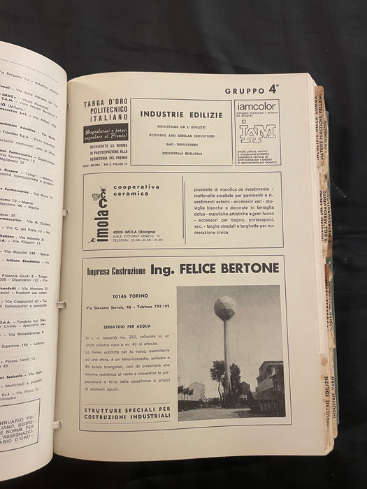 Annuario Politecnico Italiano libro tomo Maria Magni In Santi 1968