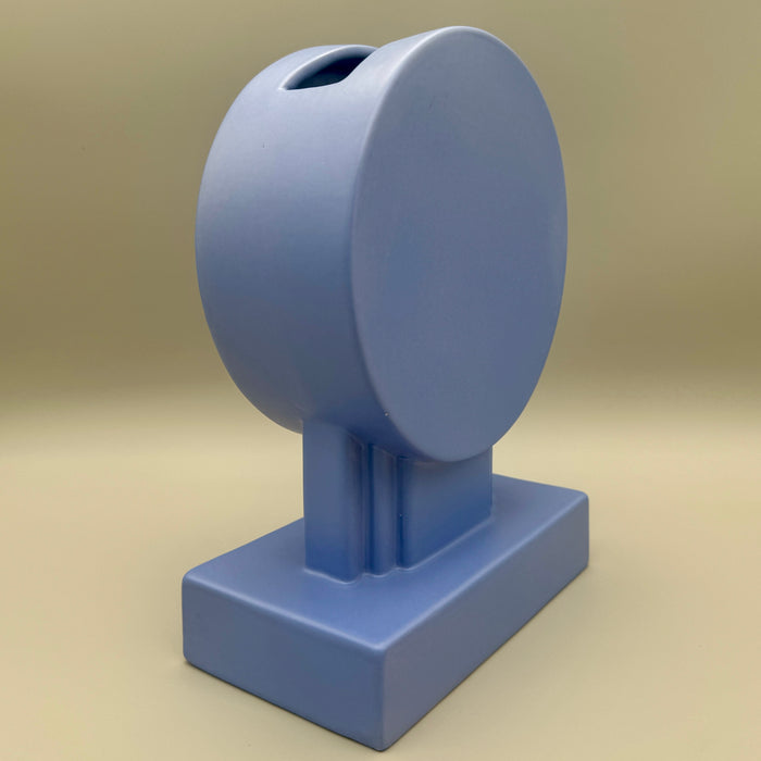 Vaso Yantra Y/33 BS ceramica smaltata azzurra Poltronova 1969