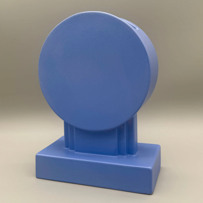 Vaso Yantra Y/33 BS ceramica smaltata azzurra Poltronova 1969