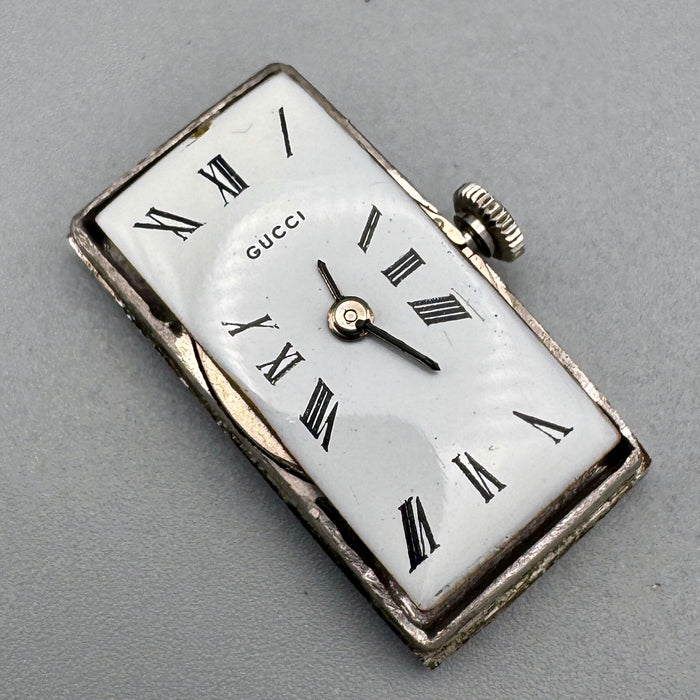 Gucci orologio meccanico argento 925 26 x 14 mm vintage 1970 ca con scatola