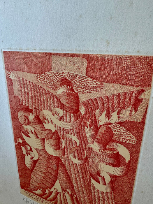 Gaetano Pompa - "Senza titolo" - incisione su carta 48/80 - 1970 ca