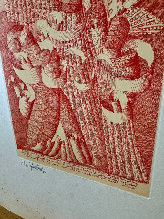 Gaetano Pompa - "Senza titolo" - incisione su carta 48/80 - 1970 ca