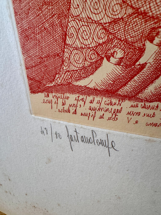 Gaetano Pompa - "Senza titolo" - incisione su carta 48/80 - 1970 ca