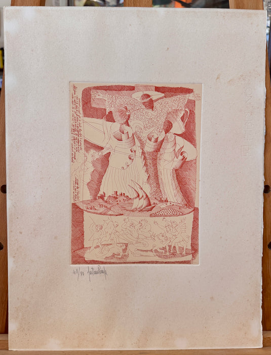 Gaetano Pompa - "Senza titolo" - incisione su carta 48/80 - 1970 ca (n.2)