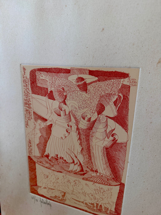 Gaetano Pompa - "Senza titolo" - incisione su carta 48/80 - 1970 ca (n.2)