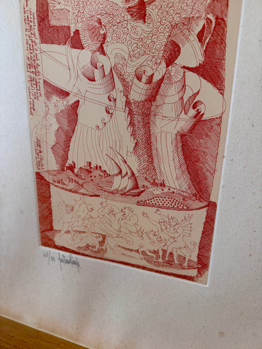 Gaetano Pompa - "Senza titolo" - incisione su carta 48/80 - 1970 ca (n.2)