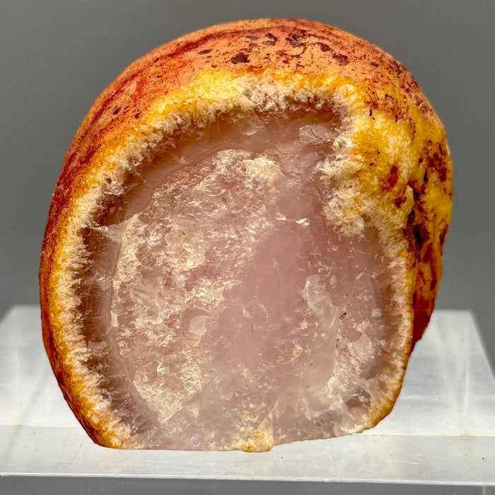 Agata rosa del Brasile geode minerale pietra da collezione 170 gr.