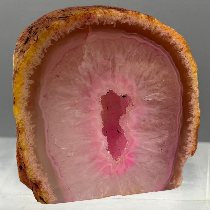 Agata rosa del Brasile geode minerale pietra da collezione 170 gr.