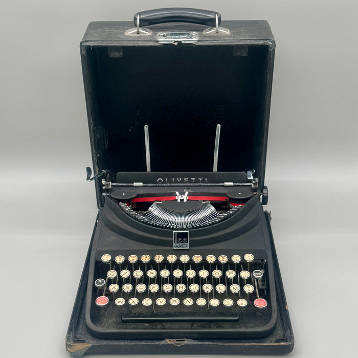 Olivetti Ico MP1 nera macchina scrivere con custodia 1930 ca