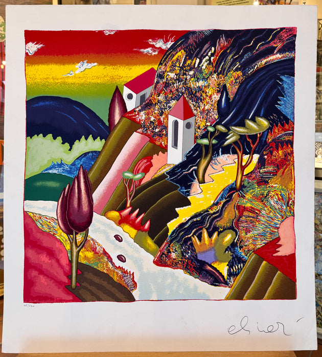 Luca Alinari - "Senza titolo" - serigrafia su carta 48/130 - 1990 ca