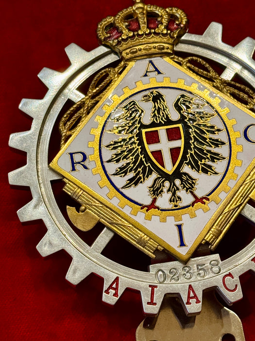 RACI placca radiatore stemma auto smaltata Regno d'Italia Ventennio 1930 ca