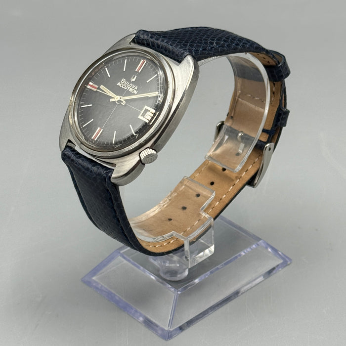 Bulova Accutron ref. 2180 orologio acciaio quadrante scuro 35 mm Swiss 1970 ca