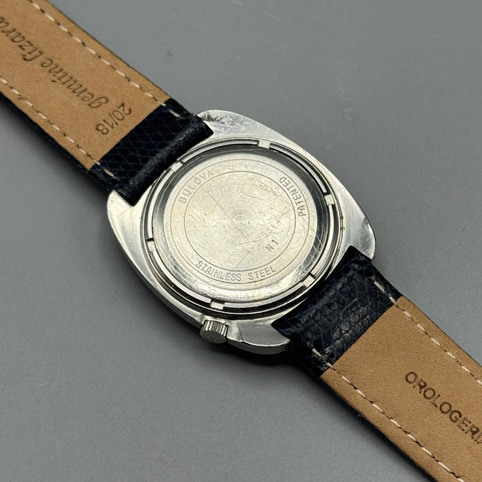 Bulova Accutron ref. 2180 orologio acciaio quadrante scuro 35 mm Swiss 1970 ca