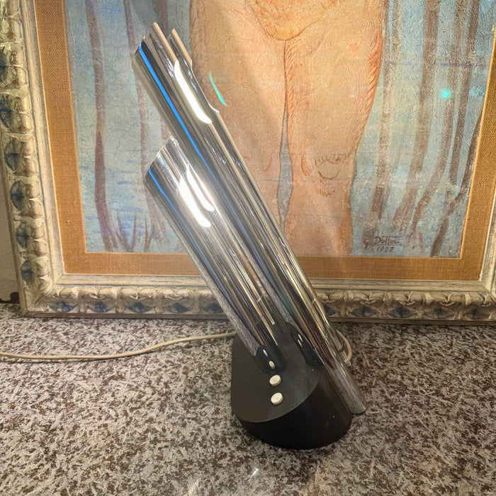 Luci T443 design Mario Faggian lampada da tavolo cromata 1969