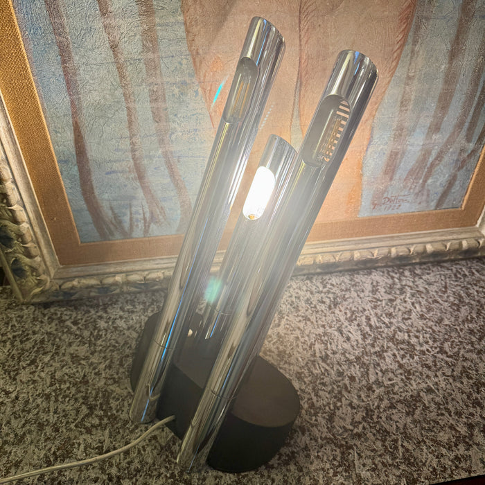 Luci T443 design Mario Faggian lampada da tavolo cromata 1969