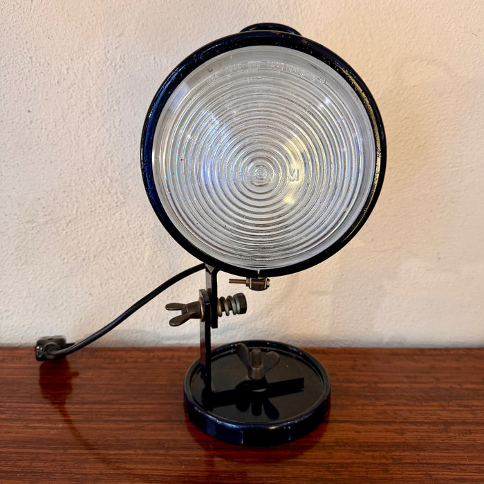 Lampada tavolo Lumenform "Jeep" design Leonardi Stagi blu 1969