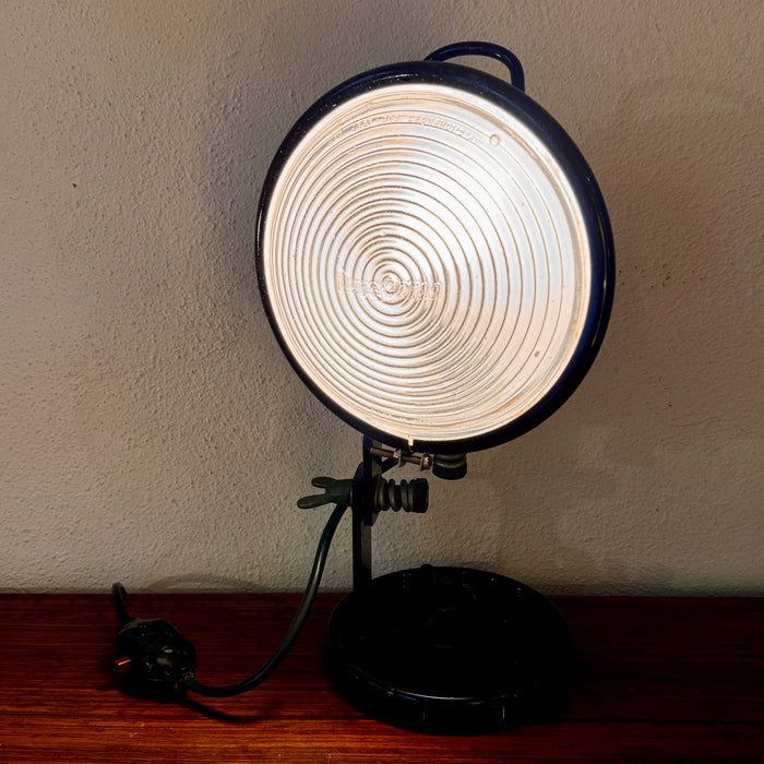 Lampada tavolo Lumenform "Jeep" design Leonardi Stagi blu 1969