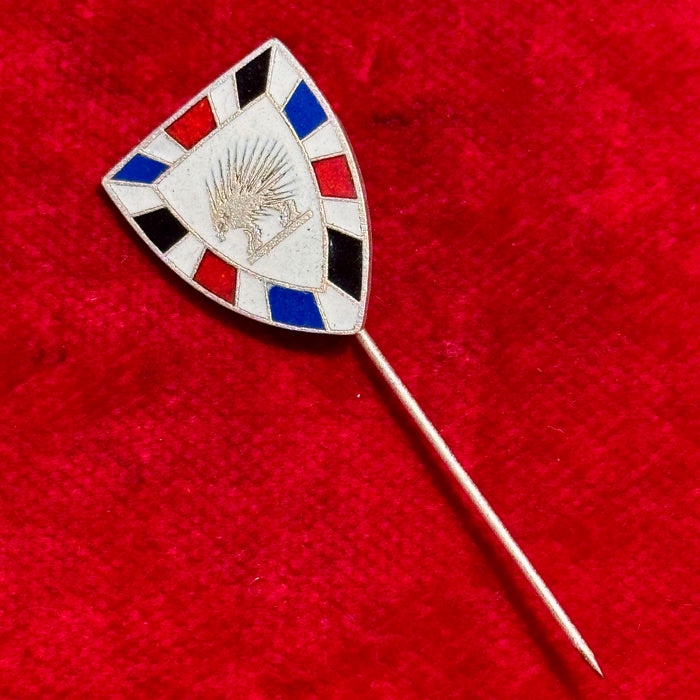 Distintivo Contrada Sovrana dell' Istrice Palio Siena ordinario smaltato 1967