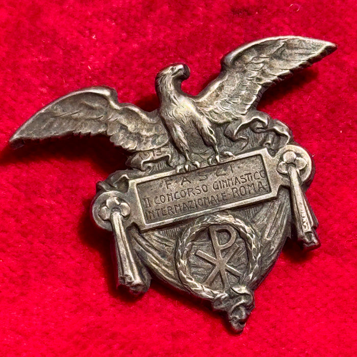 Spilla FASCI II Concorso Ginnastico Internazionale Roma 1930 ca