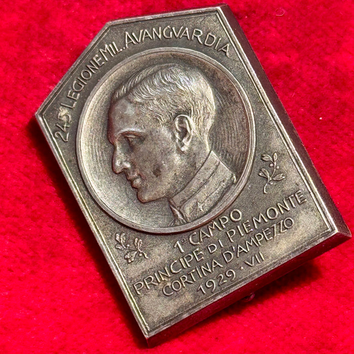Spilla Cortina d'Ampezzo 1° Campo Principe di Piemonte 245° Legione Mil. Avanguardia 1929