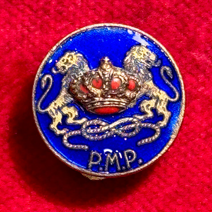 Distintivo PMP Partito Monarchico Popolare smaltato 1950 ca