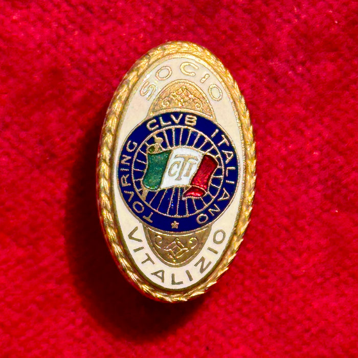 Distintivo Touring Club Italiano TCI Socio Vitalizio 1950 ca