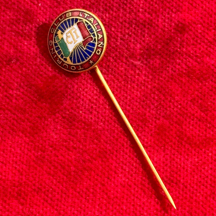 Distintivo spillone Touring Club Italiano TCI smaltato 1950 ca