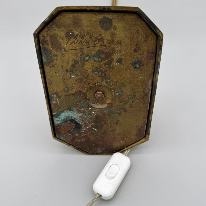 Lampada da tavolo art Noveau ottone e vetro Italia 1920 ca