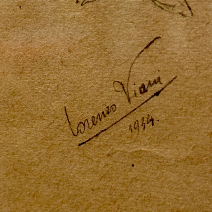Lorenzo Viani - "Studio di figure" - matita su carta - 1934