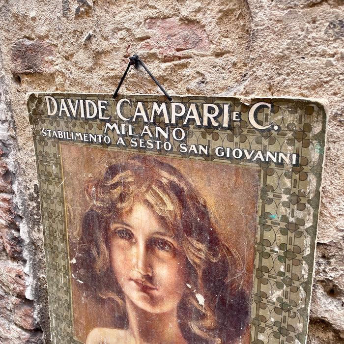 Insegna Campari Milano calendario Perpetuo ill. Conconi 1900 ca