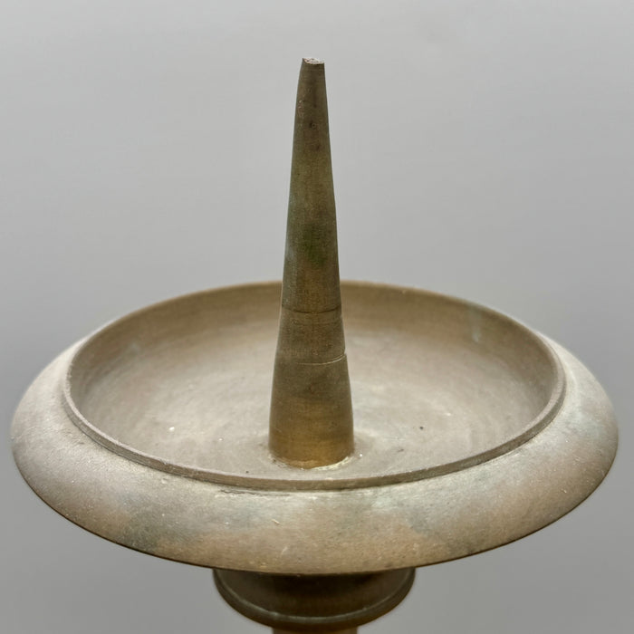 Candeliere da altare in bronzo stemma Piccolomini Siena XIX sec.