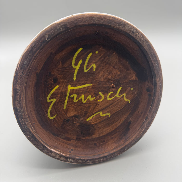 Vaso azzurro ceramica Gli Etruschi Firenze cono 1960 ca