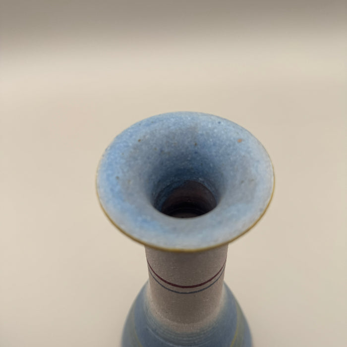 Vaso azzurro ceramica Gli Etruschi Firenze cono 1960 ca