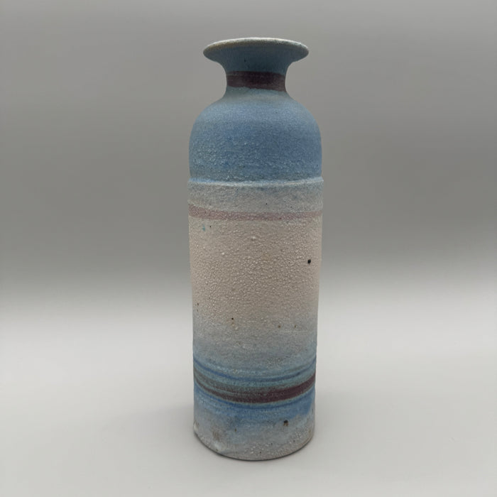 Vaso azzurro ceramica Gli Etruschi Firenze cilindro 1960 ca