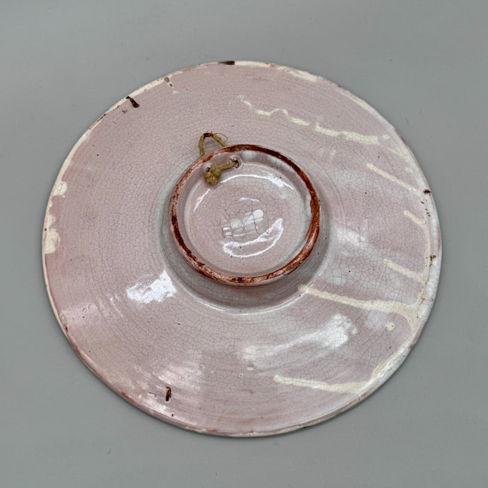 Piatto devozionale ceramica smaltata Romagna XX sec.