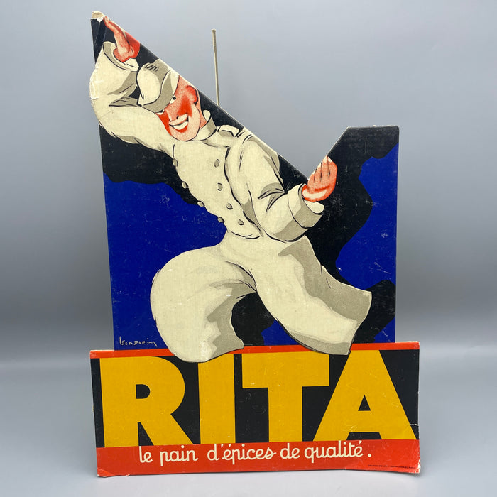 Insegna Rita cartone espositore da banco Francia 1950 ca