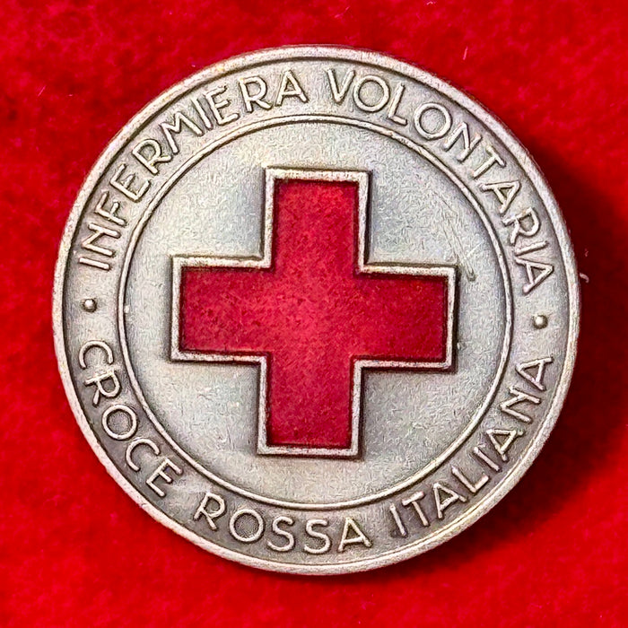 Distintivo Croce Rossa Infermiera Volontaria CRI Stab. Art. Fiorentini 1950 ca