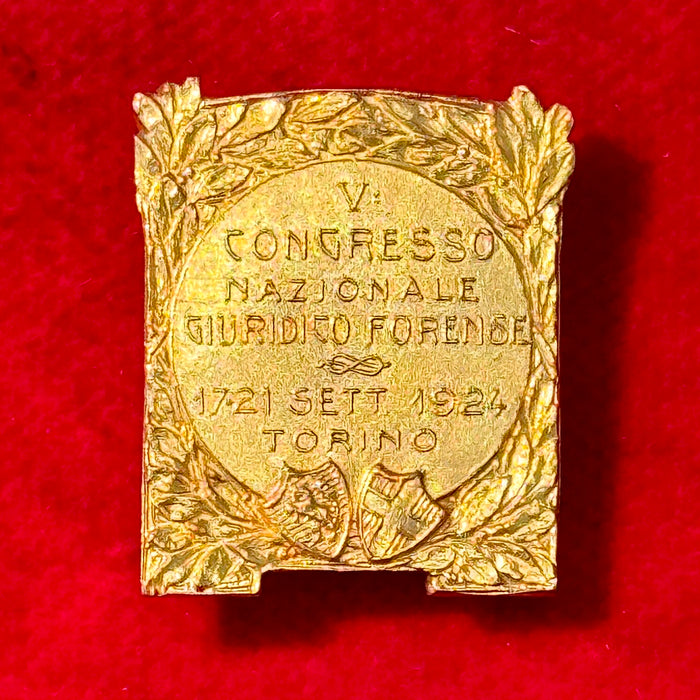 Distintivo V° Congresso Nazionale Giuridico Forense Torino 1924