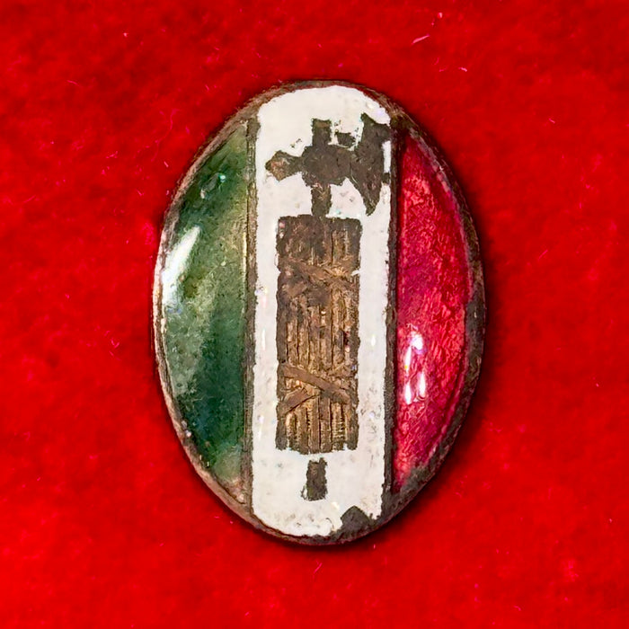 Distintivo smaltato fascio littorio tricolore ventennio 1920 ca